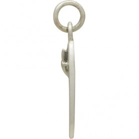 Sterling Silver Surfboard Charm - Sports Charms 21x4mm