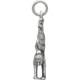 Sterling Silver Gymnast Charm - Sports Charms - 3D 24x11mm