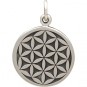 Sterling Silver Flower of Life Charm Sacred Geometry 22x15mm
