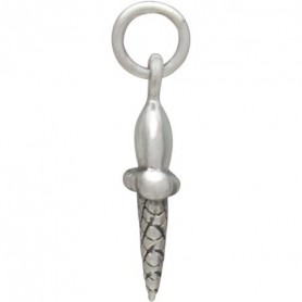 Sterling Silver Ice Cream Cone Charm - Food Charm 19x8mm