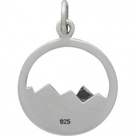 Sterling Silver Mountain Charm - Openwork 22x15mm