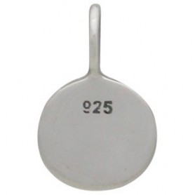 Sterling Silver Etched Sitting Cat Charm 13x8mm