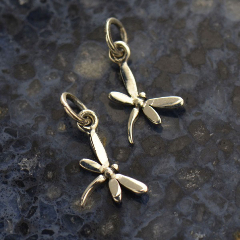 Sterling Silver Tiny Dragonfly Charm 17x9mm