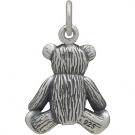 Sterling Silver 3D Teddy Bear Charm 19x12mm