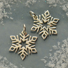 Sterling Silver Small Snowflake Charm 19x14mm