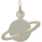 Sterling Silver Saturn Charm - Flat 14x13mm