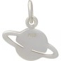 Sterling Silver Saturn Charm - Flat 14x13mm