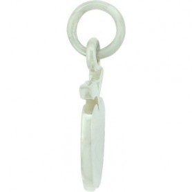 Sterling Silver Apple Charm - Flat 16x8mm