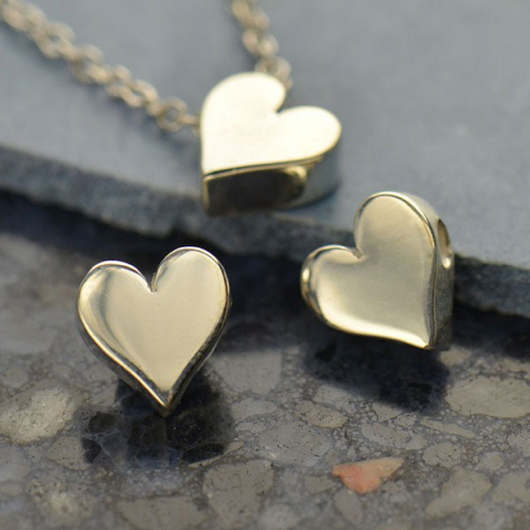 Sterling Silver Beads - Small Heart 7x8mm