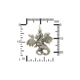 Sterling Silver Fairy Tale Dragon Charm 24x20mm