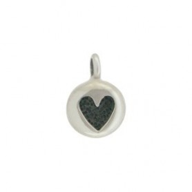 Sterling Silver Tiny Heart Charm - Etched Heart Dangle