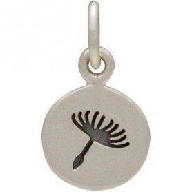 Sterling Silver Small Dandelion Charm 14x8mm