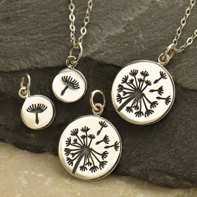 Sterling Silver Dandelion Charm - Set
