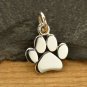  Sterling Silver Paw Print Charm - Pet Charm - Flat 13x9mm