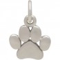  Sterling Silver Paw Print Charm - Pet Charm - Flat 13x9mm