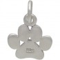  Sterling Silver Paw Print Charm - Pet Charm - Flat 13x9mm