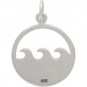 Sterling Silver Ocean Waves Pendant 22x15mm