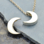 Sterling Silver Beads - Large Moon 12x9mm