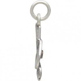 Sterling Silver Paint Brush and Palette Charm 19x8mm