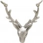 Jewelry Supplies - Stag Head Pendant Silver Links 33x24mm