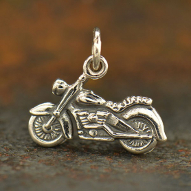 Sterling Silver Motorcycle Charm - Hobby Charms