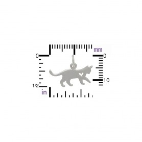 Sterling Silver Cat Charm with Heart Cutout 13x17mm