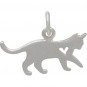 Sterling Silver Cat Charm with Heart Cutout 13x17mm