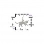 Sterling Silver Cat Charm with Heart Cutout 13x17mm