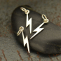 Sterling Silver Tiny Lightning Bolt Charm 19x3mm