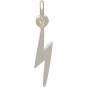 Sterling Silver Tiny Lightning Bolt Charm 19x3mm