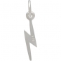 Sterling Silver Tiny Lightning Bolt Charm 19x3mm