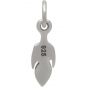 Sterling Silver Tiny Textured Feather Charm 16x4mm