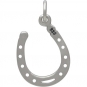  Sterling Silver Realistic Lucky Horseshoe Charm 19x12mm