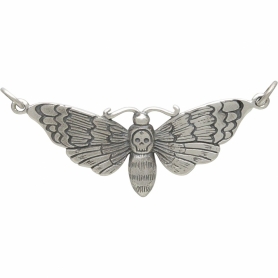 Sterling Silver Death's Head Moth Pendant Festoon