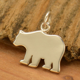 Sterling Silver Mama Bear Stamping Blank 16x15mm