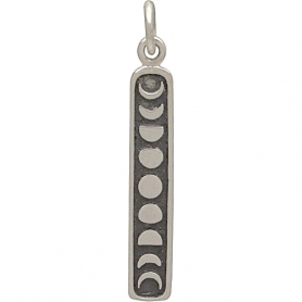 Sterling Silver Moon Phase Charm - Vertical