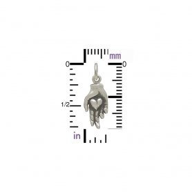 Sterling Silver Hand Holding Heart Charm