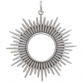 Sterling Silver Spikey Sun Pendant