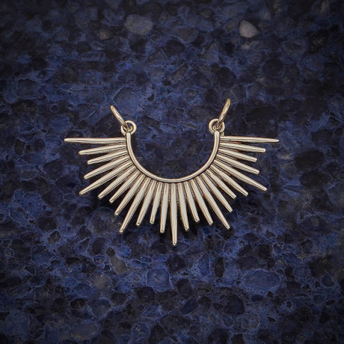 Sterling Silver Sunburst Spike Pendant Festoon