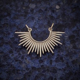 Sterling Silver Sunburst Spike Pendant Festoon 23x32mm