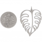 Sterling Silver Openwork Monstera Pendant