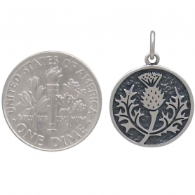 Sterling Silver Thistle Charm