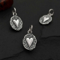 Sterling Silver Heart on Oval Coin Charm