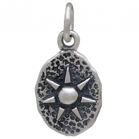 Sterling Silver Sun on Oval Coin Charm