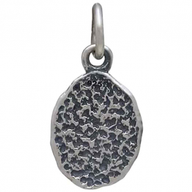 Sterling Silver Sun on Oval Coin Charm