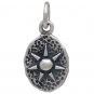 Sterling Silver Sun on Oval Coin Charm