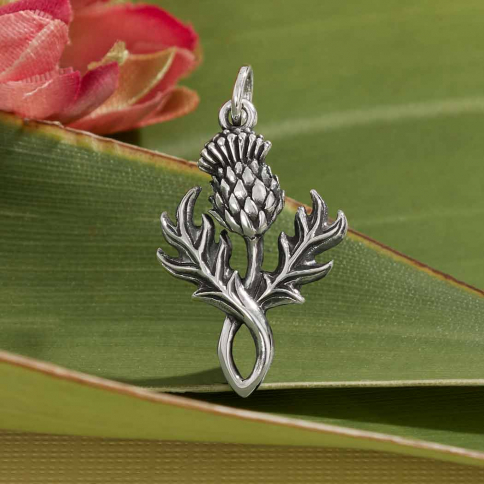 Sterling Silver Thistle Charm