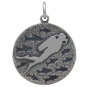 Sterling Silver Diver and Fish Charm Front View