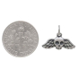 Sterling Silver Mini Winged Skull Charm with Dime