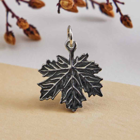 Sterling Silver Maple Leaf Charm 21x17mm
